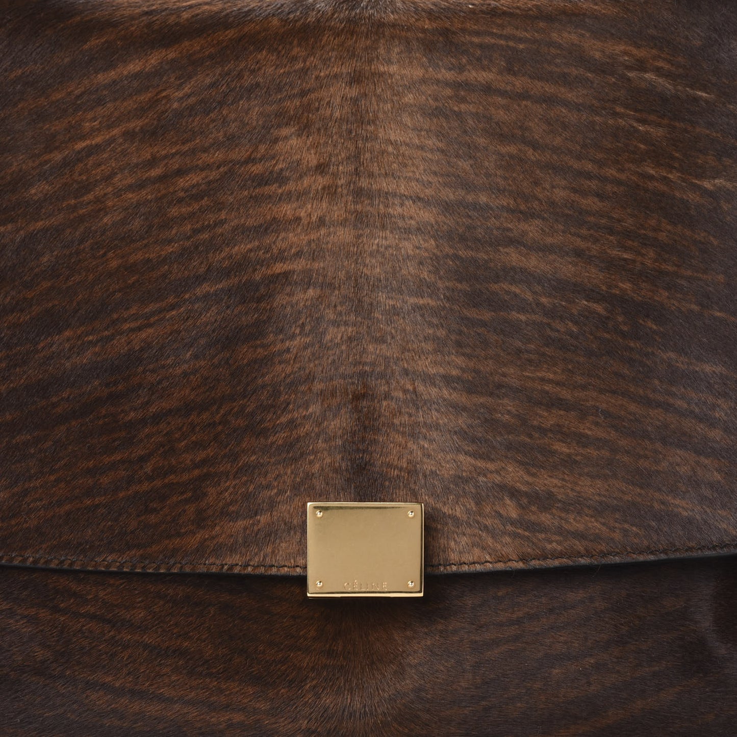 Shaded Pony Hair Calfskin Medium Trapeze Brown