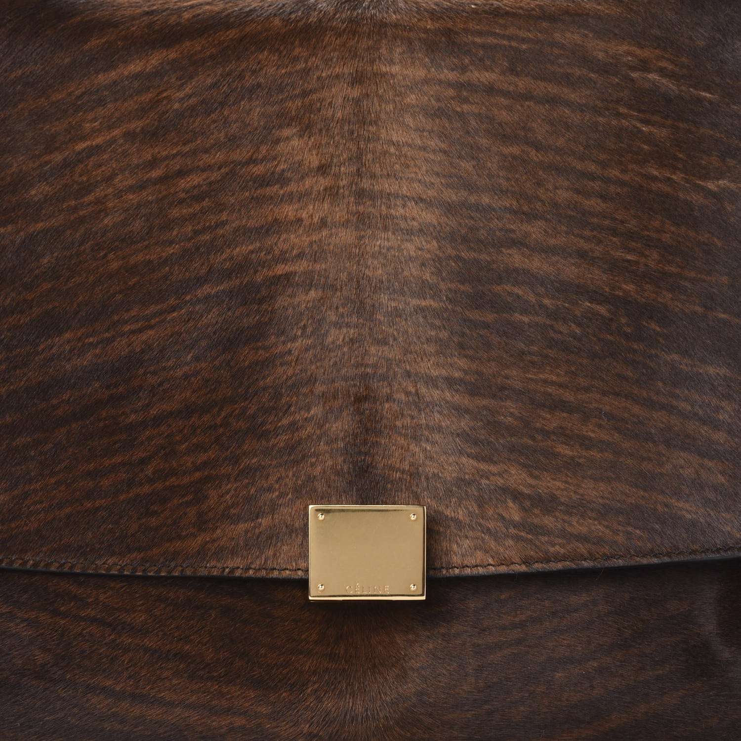 Celine Shaded Pony Hair Calfskin Medium Trapeze Brown 9 of 9