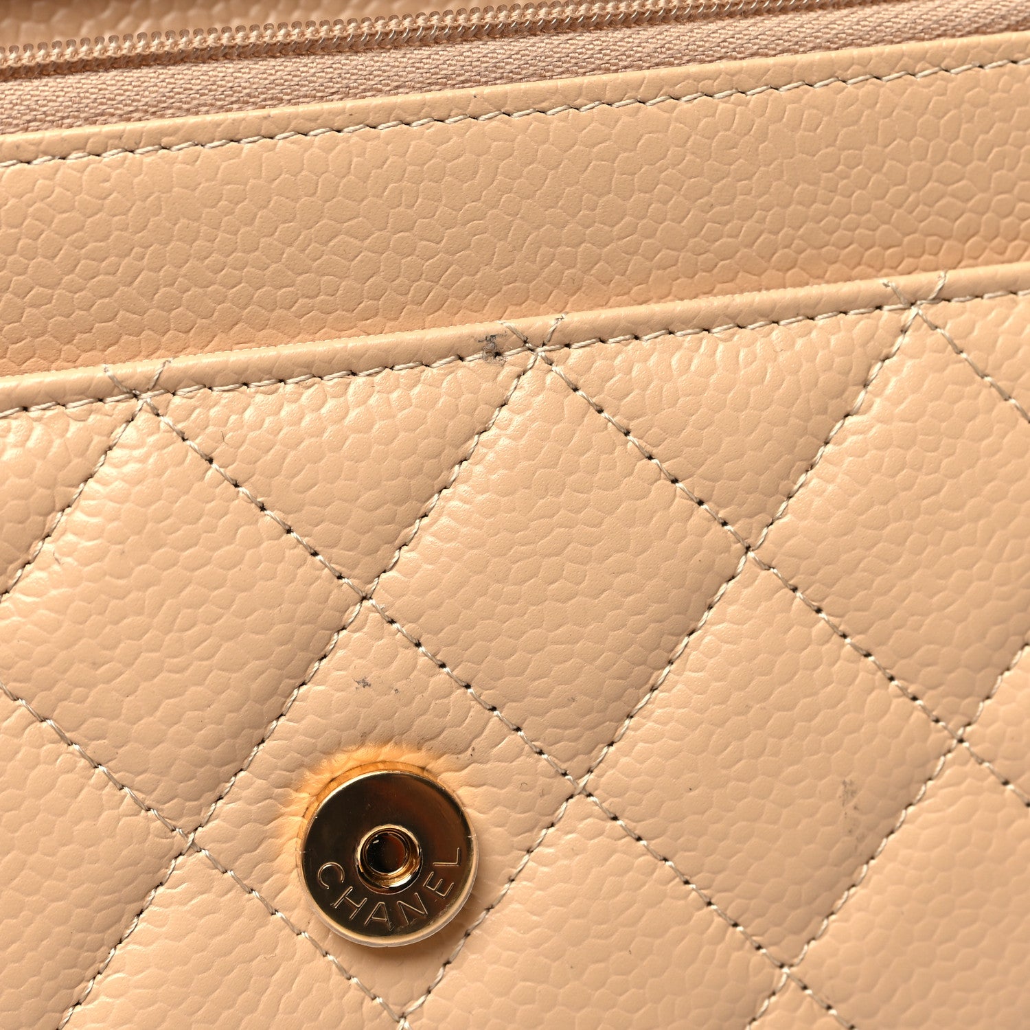 Chanel Caviar Quilted Wallet On Chain WOC Beige 12 of 12