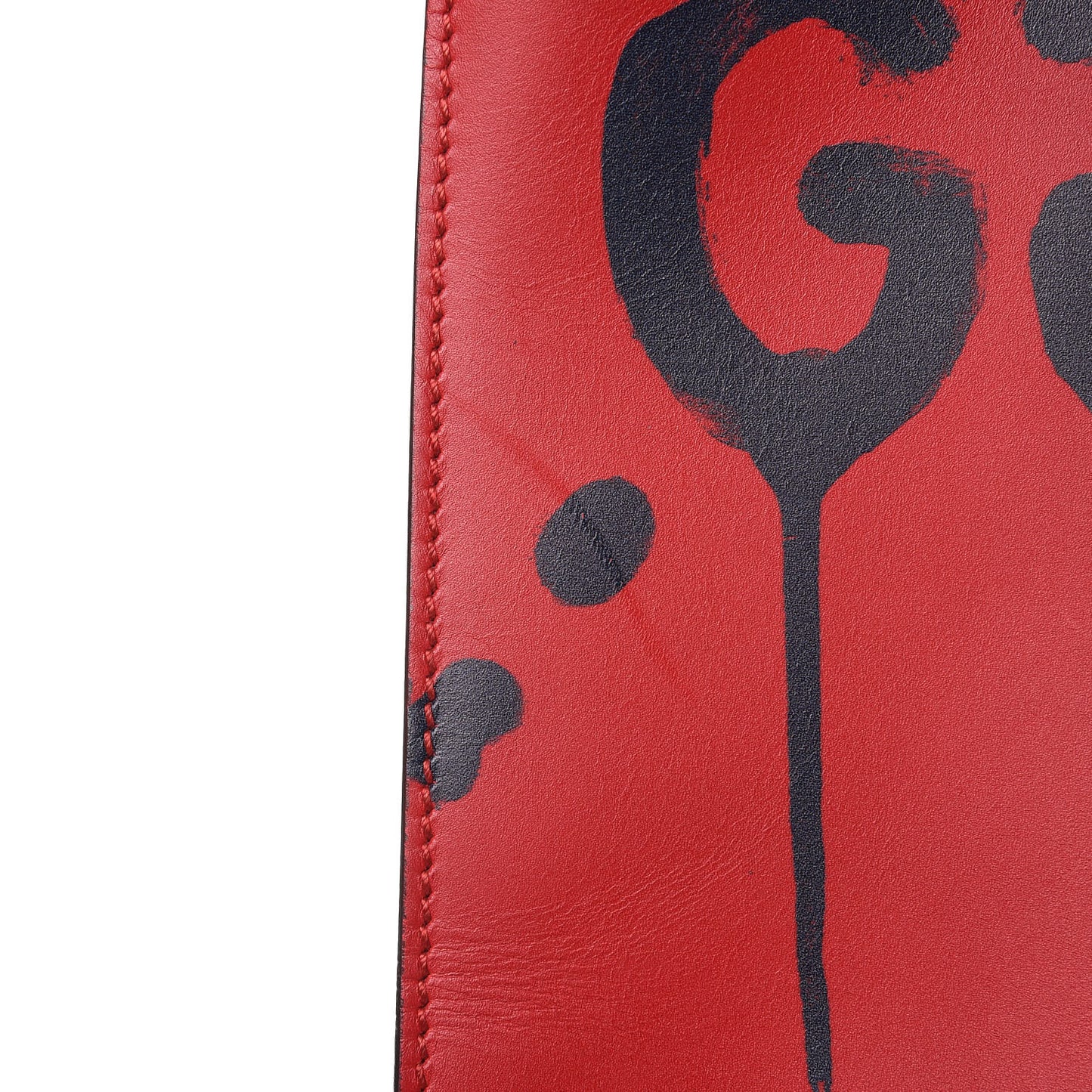Calfskin GucciGhost Real Medium XL Tote Hibiscus Red