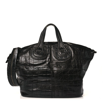 Givenchy Calfskin Crocodile Embossed Medium Nightingale Black 1 of 11
