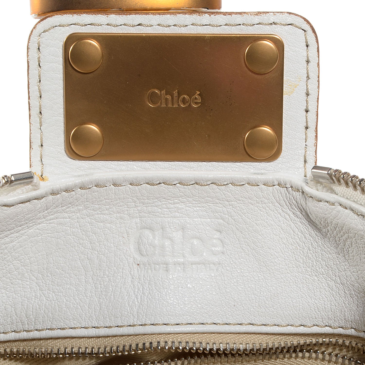 Chloe Leather Medium Paddington White 7 of 9