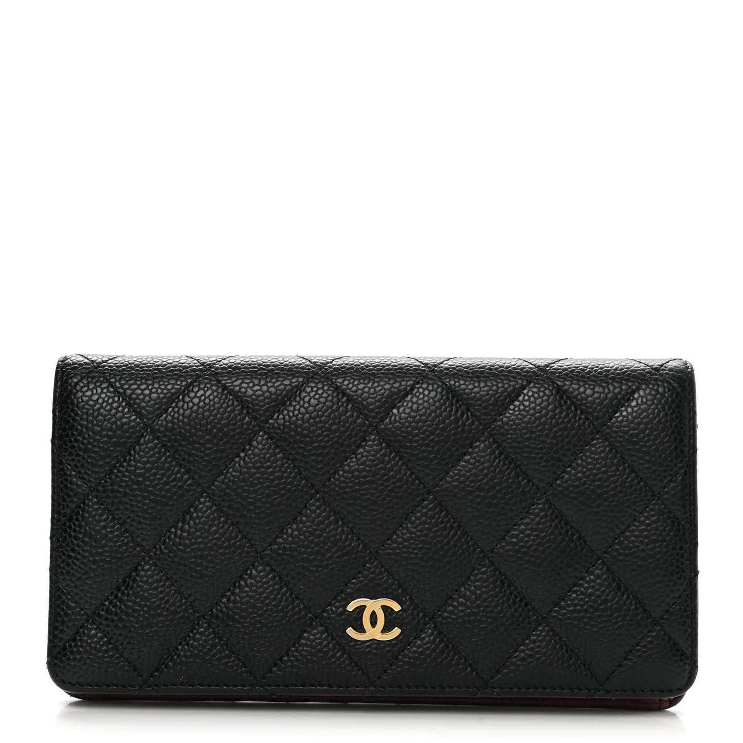 Caviar Quilted Yen Wallet Black