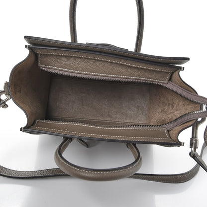 Celine Drummed Calfskin Nano Luggage Souris 6 of 8