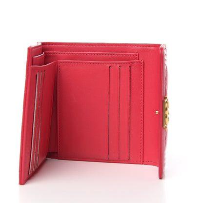 Chanel Lambskin Quilted Compact Boy Wallet Fuchsia 4 of 7