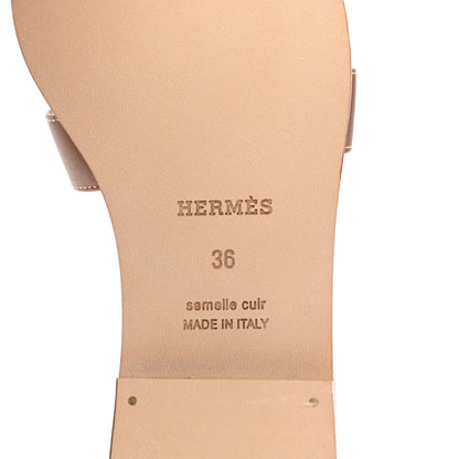 Hermes Box Calfskin Oran Sandals 36 Gold 5 of 9