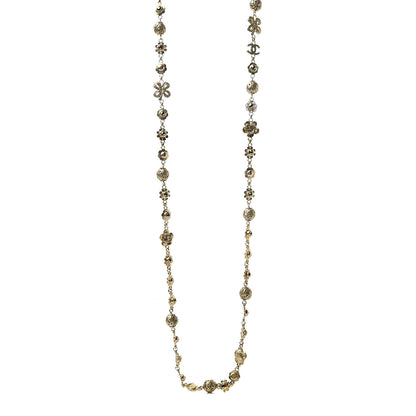 Chanel Pearl Camellia CC Long Necklace Gold 1 of 4