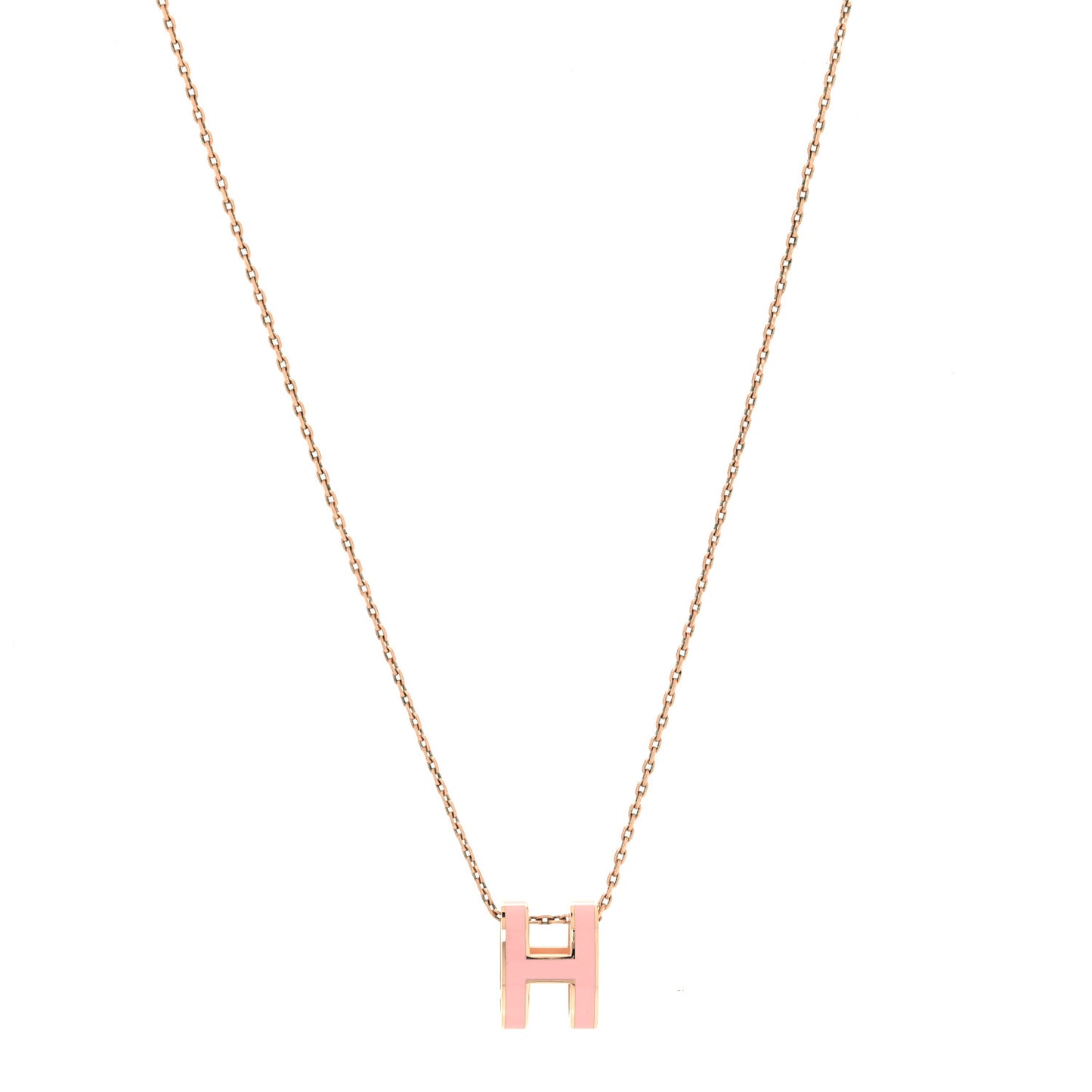 Lacquered Rose Gold Pop H Pendant Necklace Rose Dragee