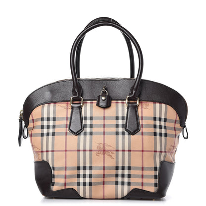 Burberry Haymarket Check Medium Primrose Tote Chocolate 1 of 13