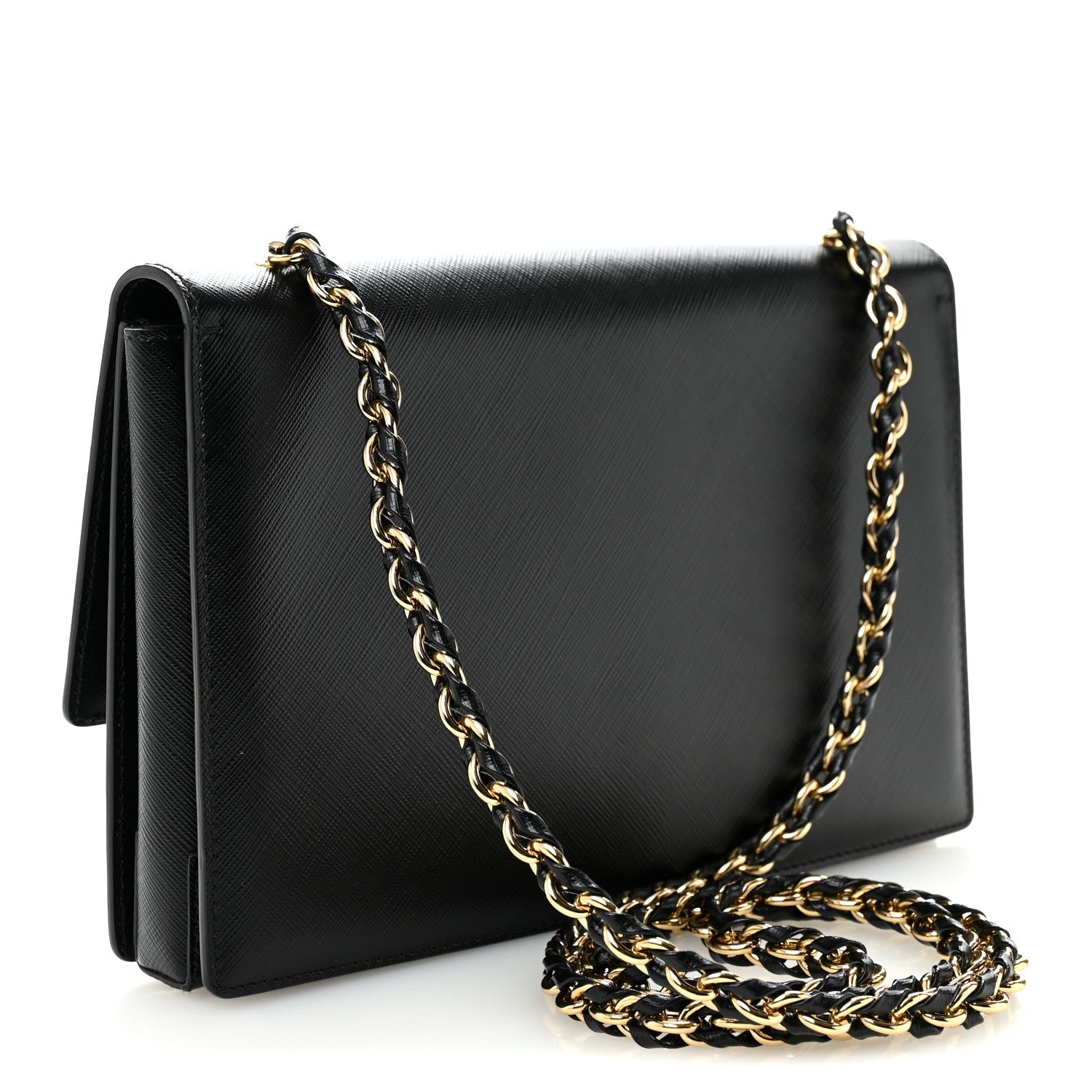 Salvatore Ferragamo Printed Calfskin Vara Bow Chain Flap Crossbody Black 3 of 10