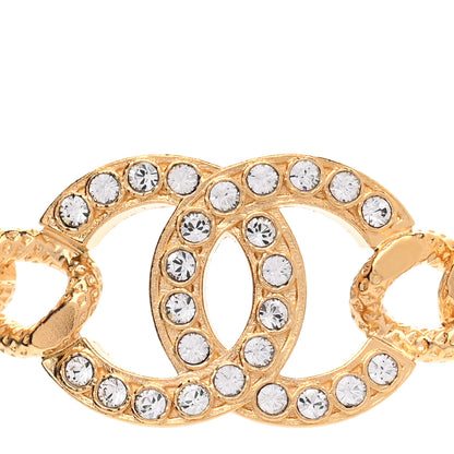 Chanel Crystal Chain Link CC Choker Necklace Gold 4 of 7
