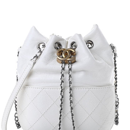 Chanel Aged Calfskin Quilted Small Gabrielle Bucket White 8 of 10