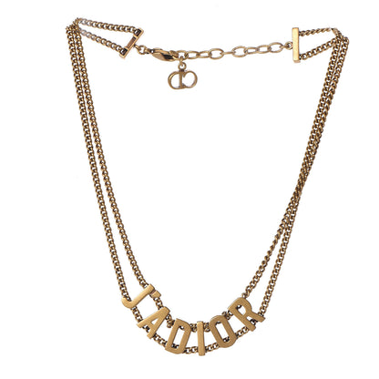 Christian Dior Metal J'Adior Choker Necklace Aged Gold 1 of 4