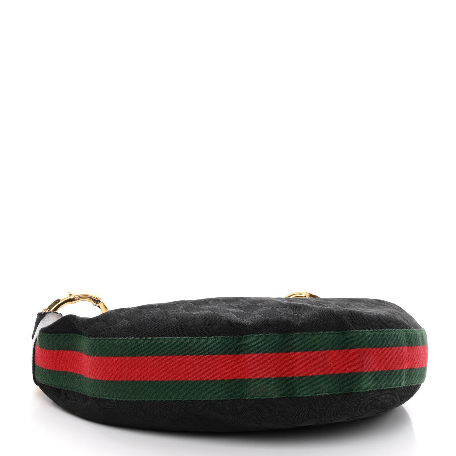 Gucci Monogram Web Bamboo Ring Hobo Black 4 of 14