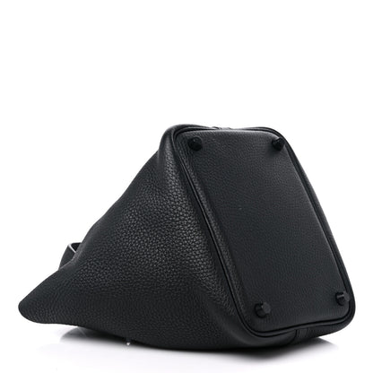 Hermes Taurillon Clemence Monochrome Picotin Lock 18 PM Black 4 of 12