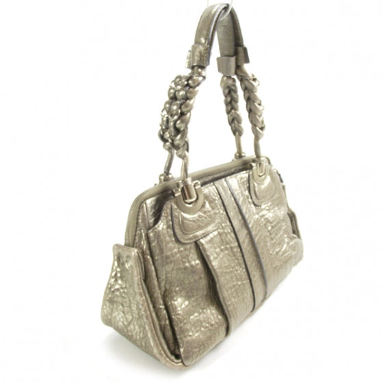 Leather Heloise Small Satchel Metallic