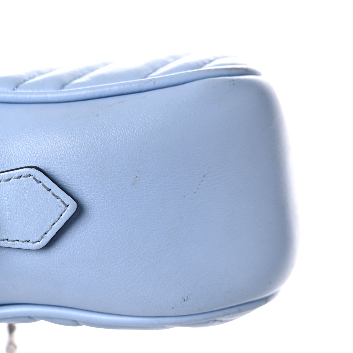 Calfskin Matelasse Small GG Marmont Chain Shoulder Bag Porcelain Light Blue