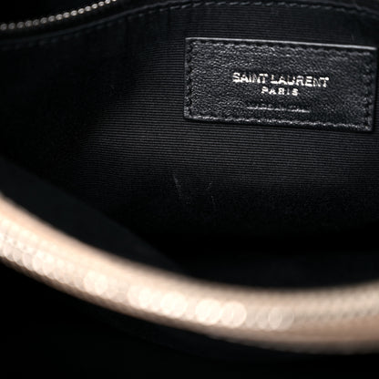 Saint Laurent Calfskin Y Quilted Monogram Medium Loulou Chain Satchel Dark Beige 13 of 19