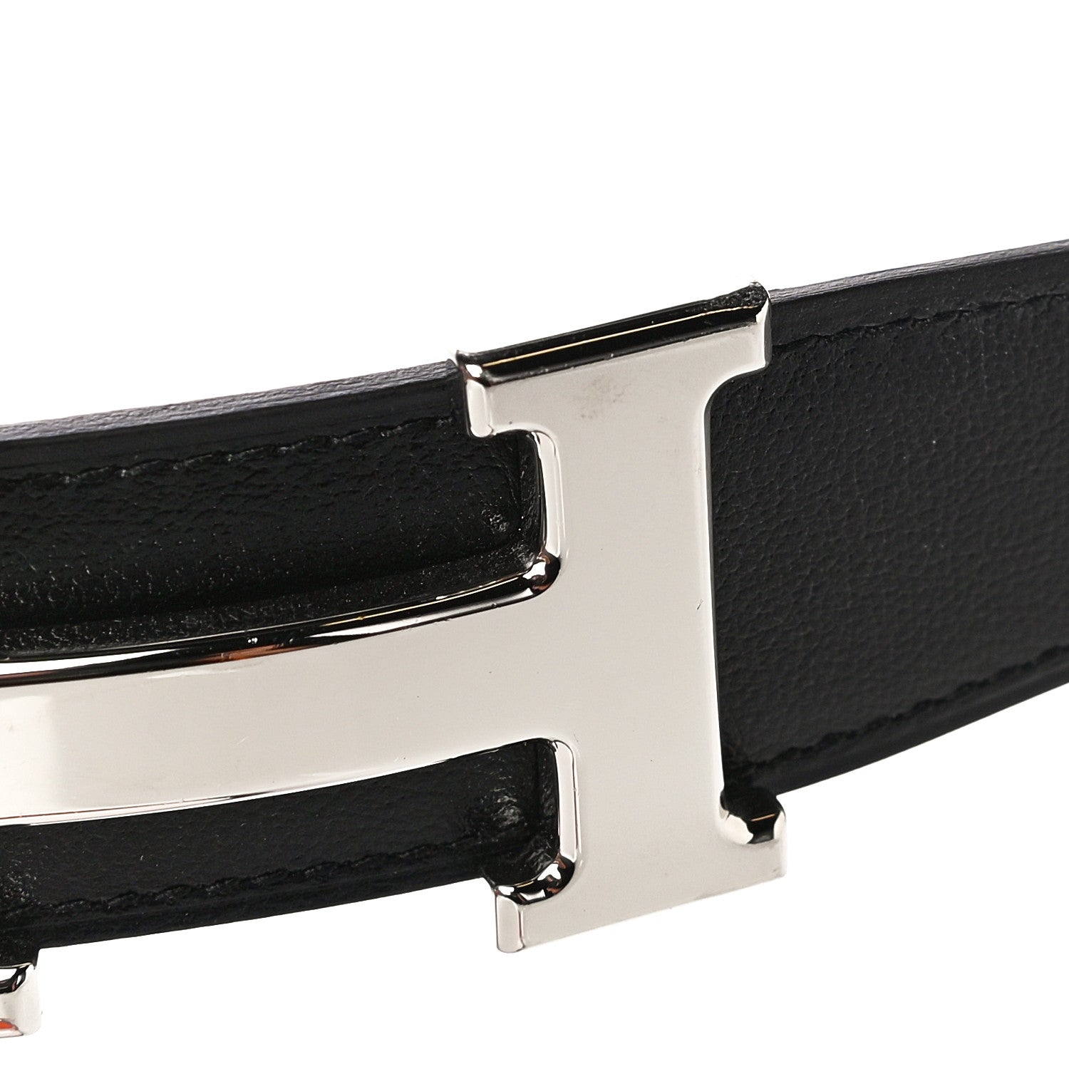 Hermes Box Togo 32mm H Belt 85 Black Orange 9 of 9
