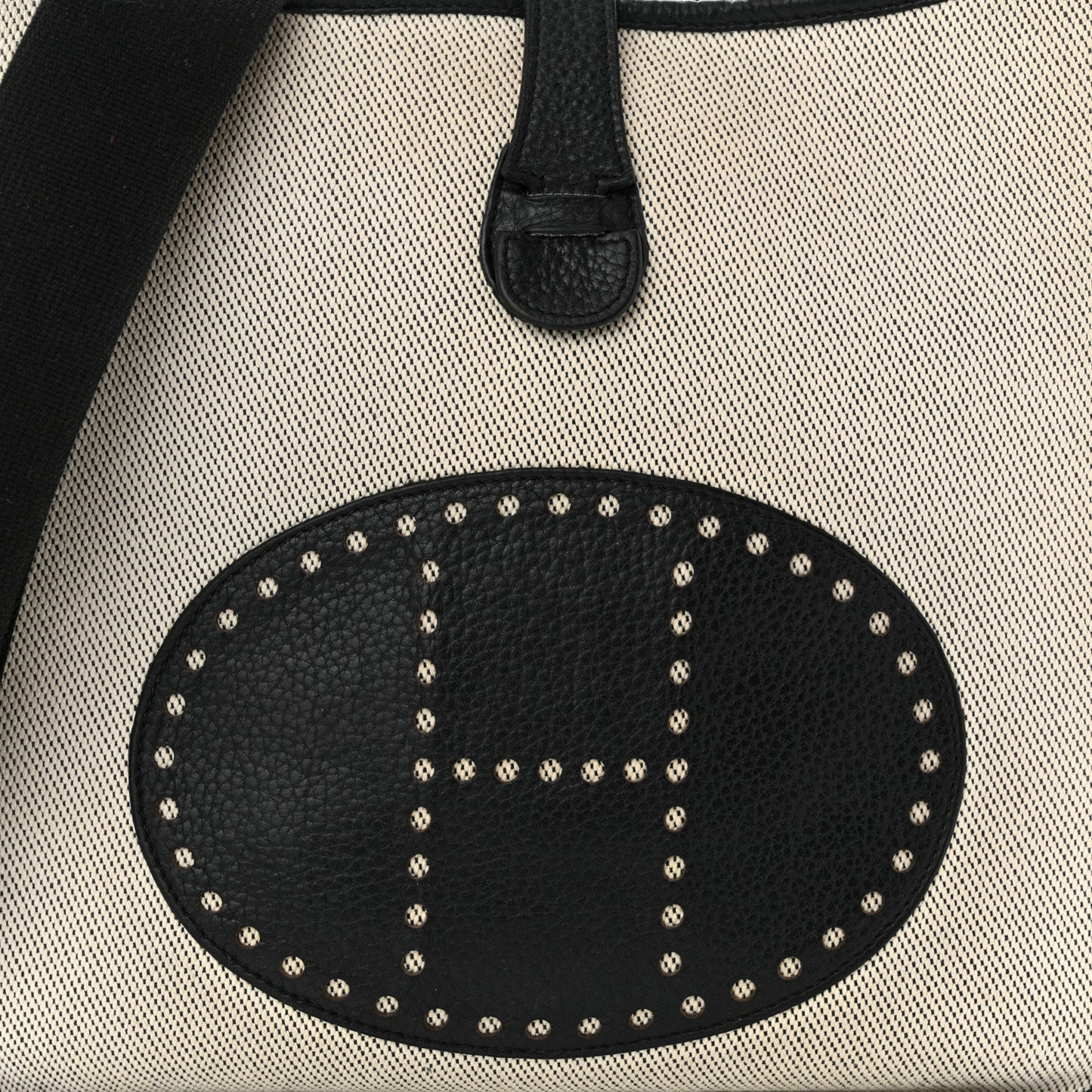 Toile Taurillon Clemence Evelyne III GM Ecru Black