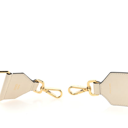 Fendi Ribbon Vitello King Logo Embossed Gingham Woven Adjustable Strap You White Ice Ghianda Ice 4 of 4