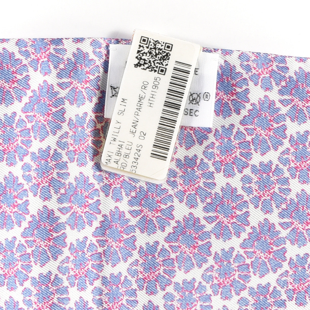 Hermes Silk Lalbhai Maxi Twilly Slim Blue Jean Parme Rose 4 of 4