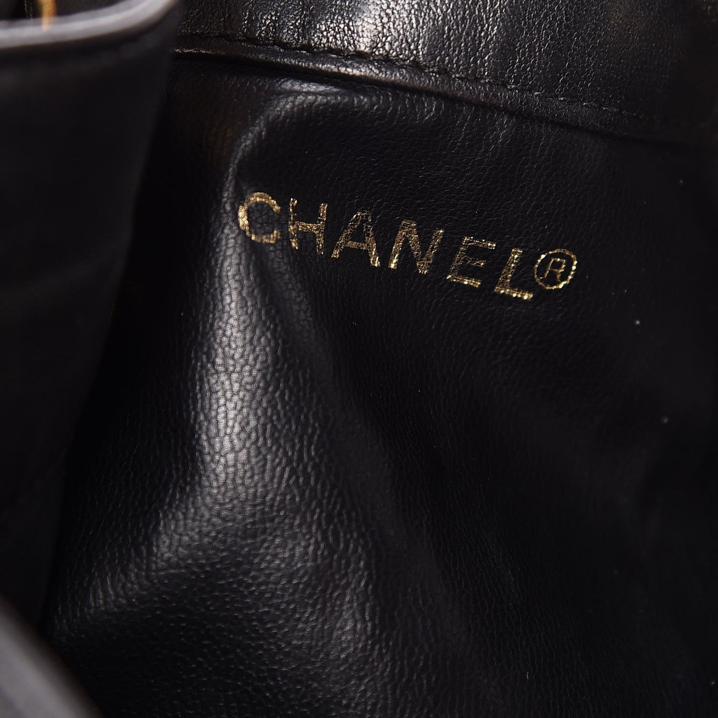 Lambskin CC Drawstring Shoulder Bag Black