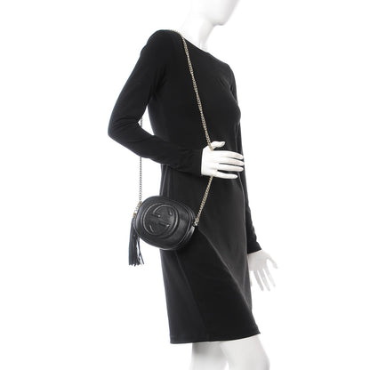 Gucci Pebbled Calfskin Mini Soho Chain Bag Black 2 of 7