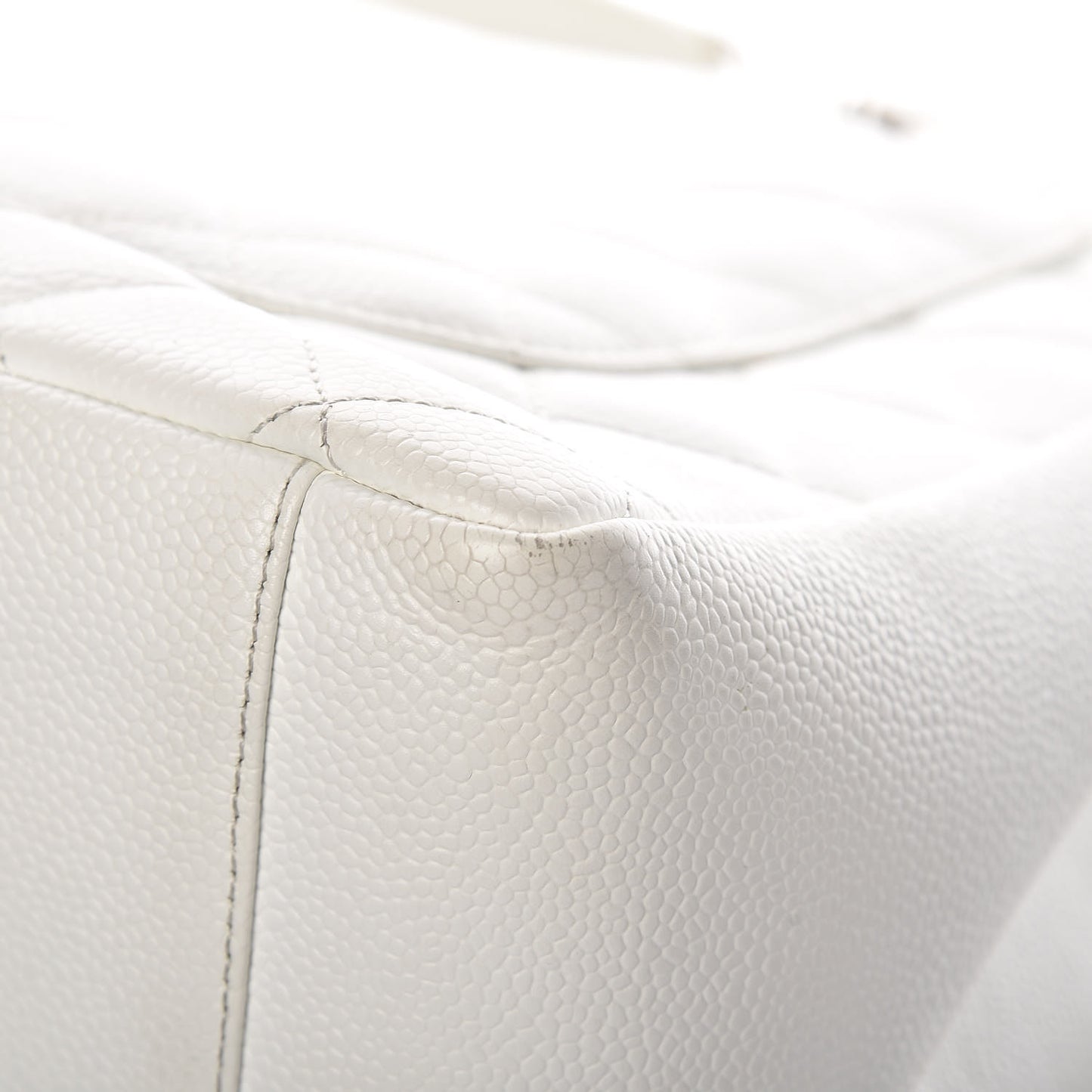 Caviar Quilted Grand Shopping Tote GST White