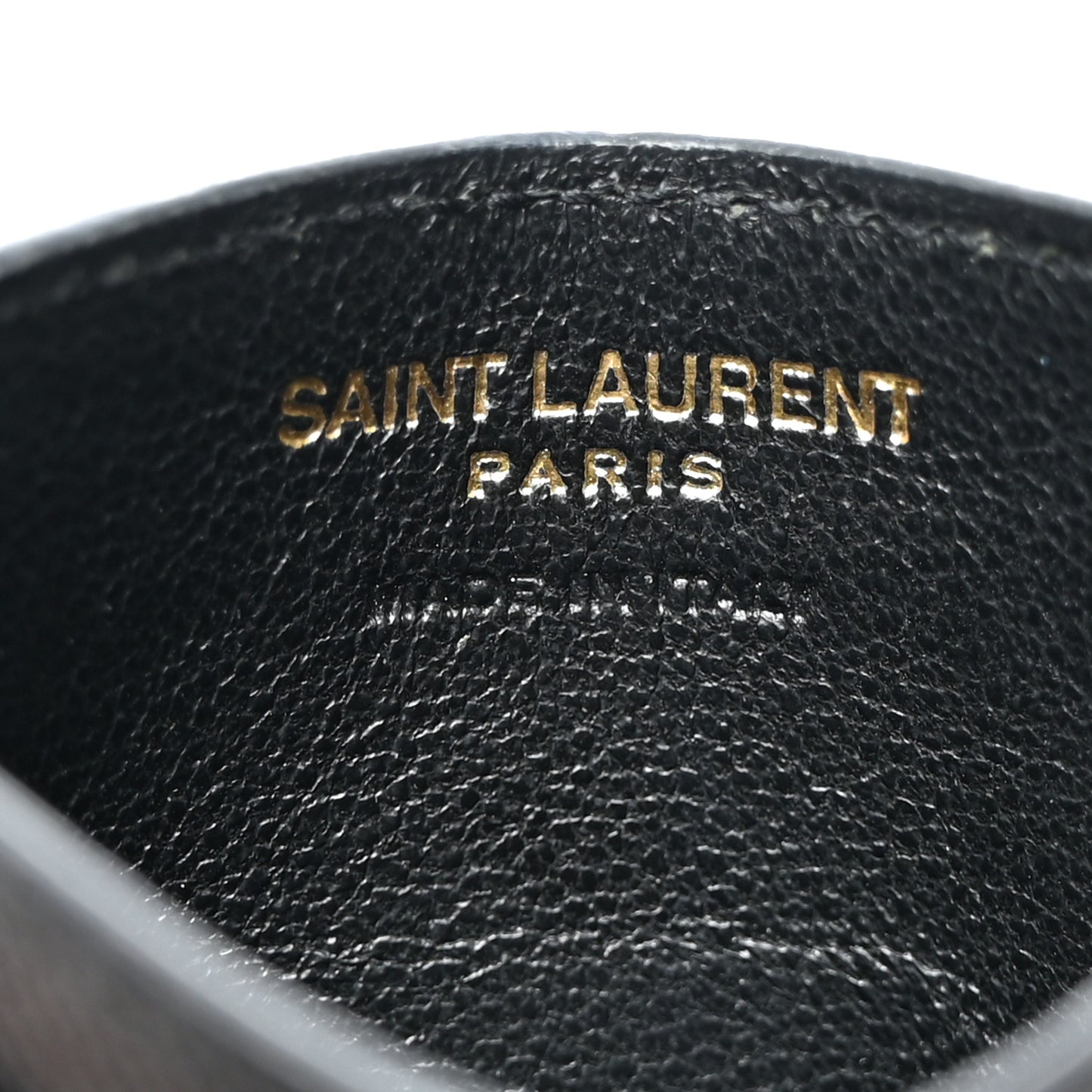 SAINT LAURENT Grain De Poudre Matelasse Chevron Monogram Credit Card Case Black