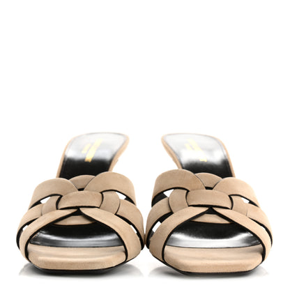 Saint Laurent Suede Tribute 85 Slide Sandals 41 Sand 3 of 10