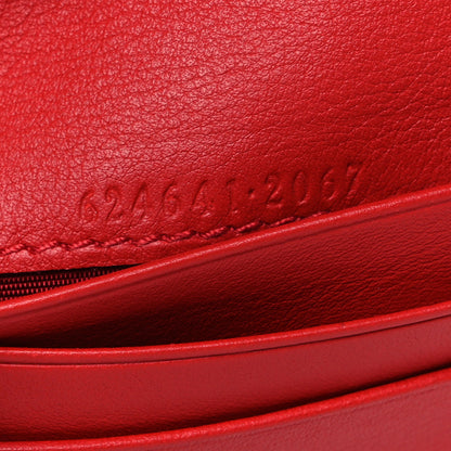Gucci GG Supreme Monogram Apple Card Case Wallet Beige Multicolor Lobster Red 7 of 7