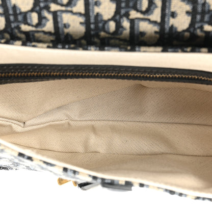 Christian Dior Oblique Saddle Bag With Strap Blue 5 of 9