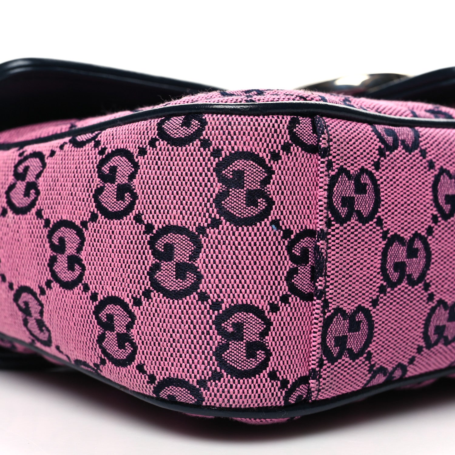 Gucci Monogram Multicolor Matelasse Diagonal Small GG Marmont Shoulder Bag Pink Blue 9 of 12