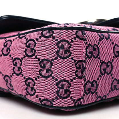Gucci Monogram Multicolor Matelasse Diagonal Small GG Marmont Shoulder Bag Pink Blue 9 of 12