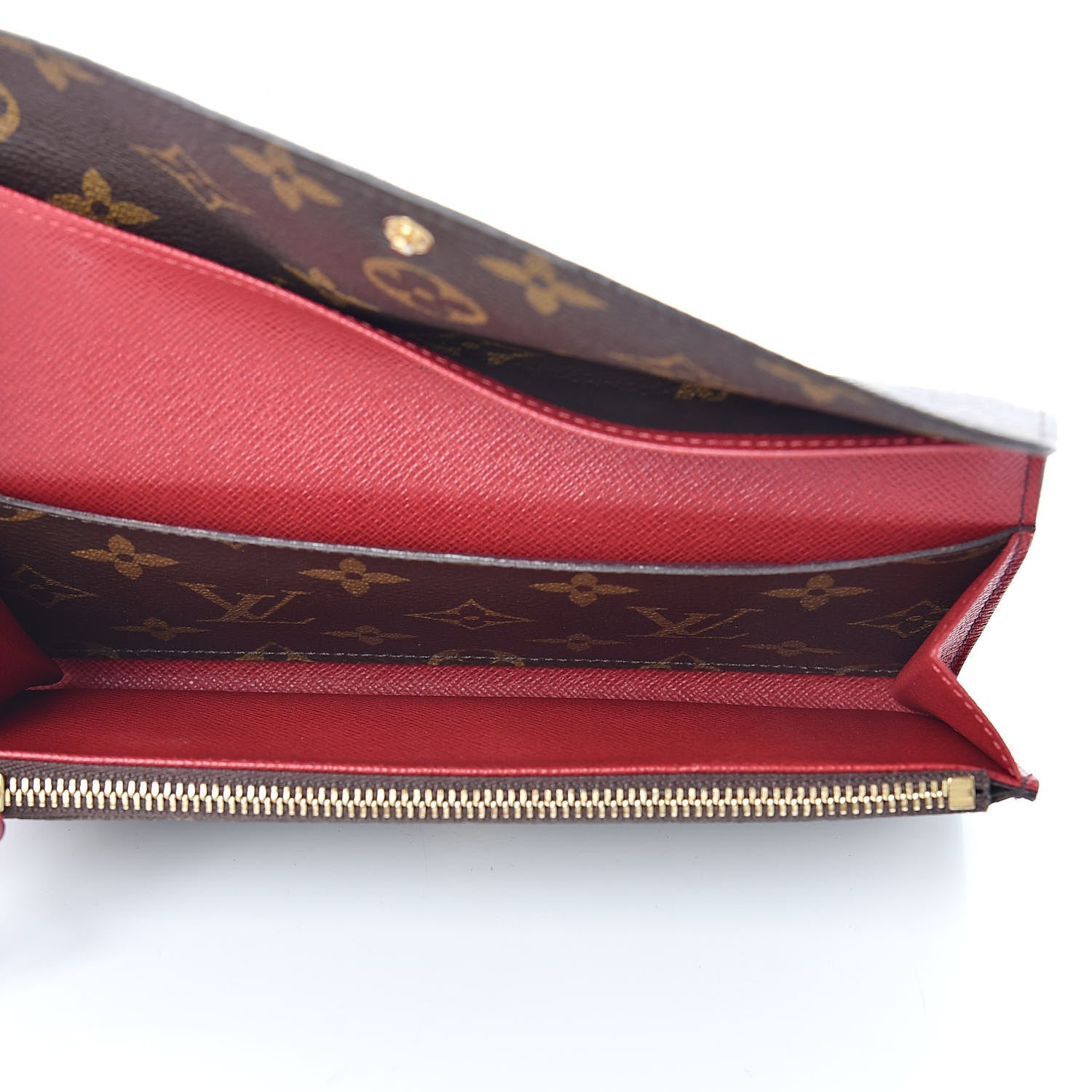 Louis Vuitton Monogram Emilie Wallet Red 5 of 9