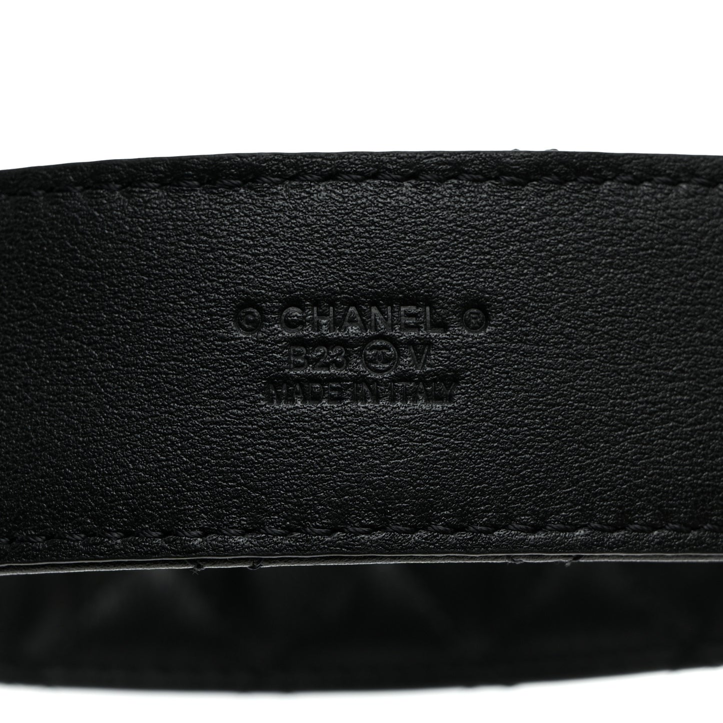 Calfskin Quilted CC Chain Belt 80 32 Black
