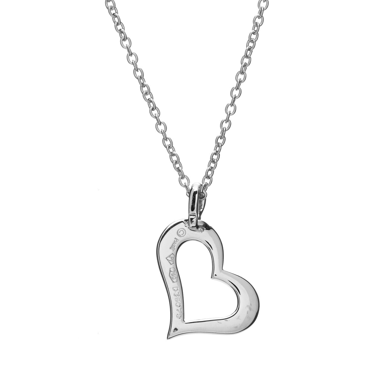 Piaget 18K White Gold Diamond Heart Pendant Necklace 4 of 6