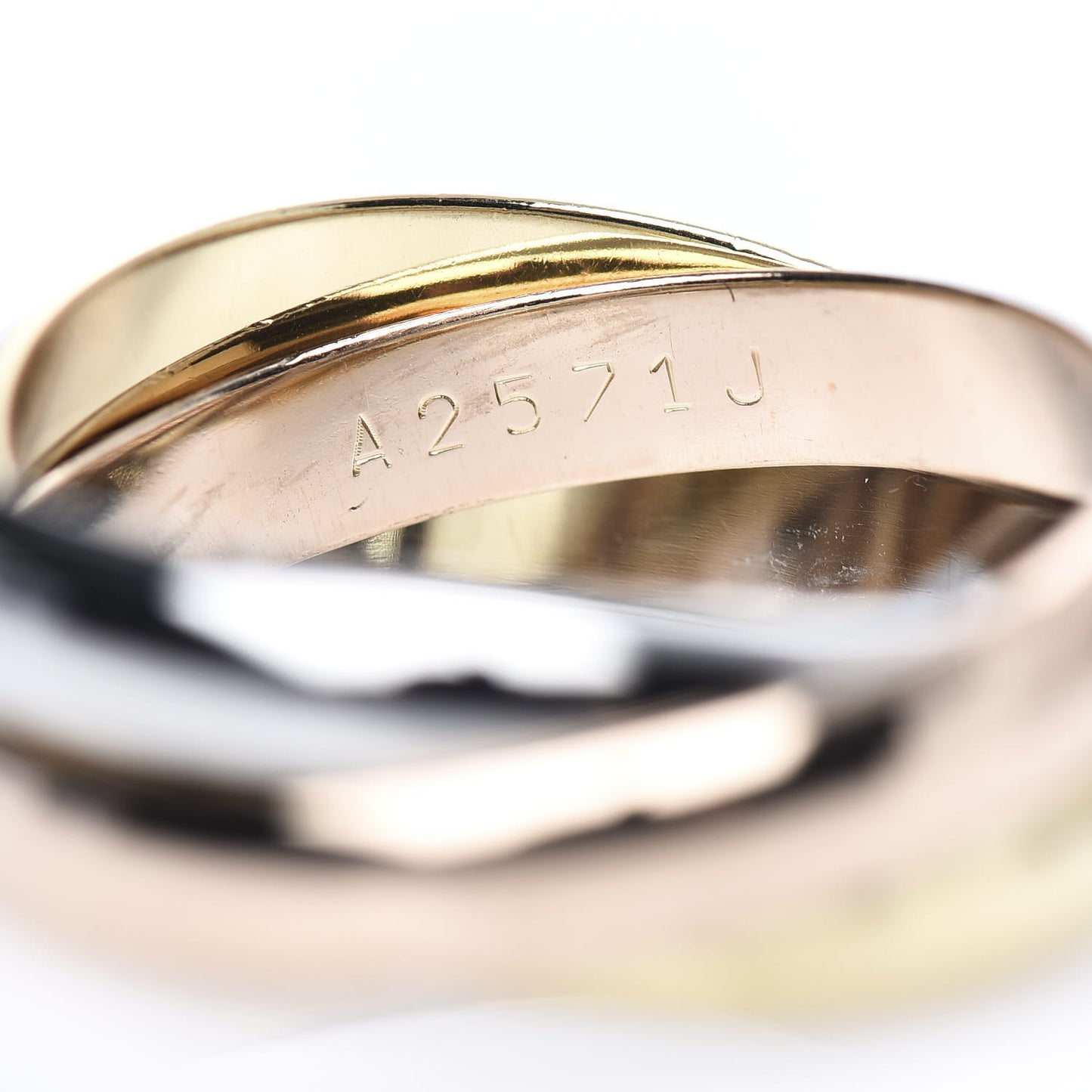 18K Pink Yellow White Gold Classic Les Must De Trinity Ring 54 6.75