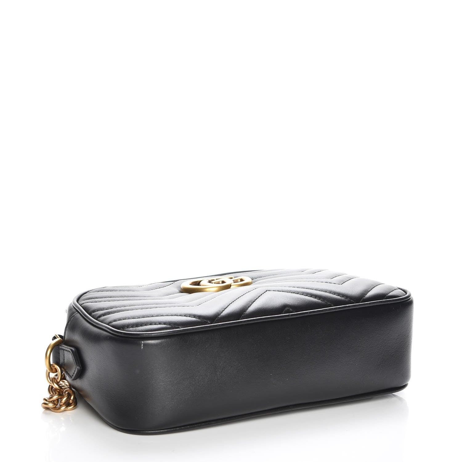 Gucci Calfskin Matelasse Small GG Marmont Chain Shoulder Bag Black 4 of 8