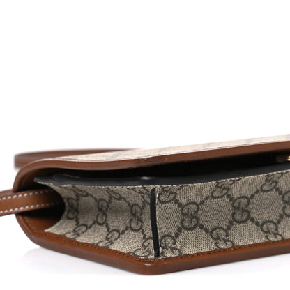 Gucci GG Emblem Monogram Wallet With Strap Beige Brown 9 of 10