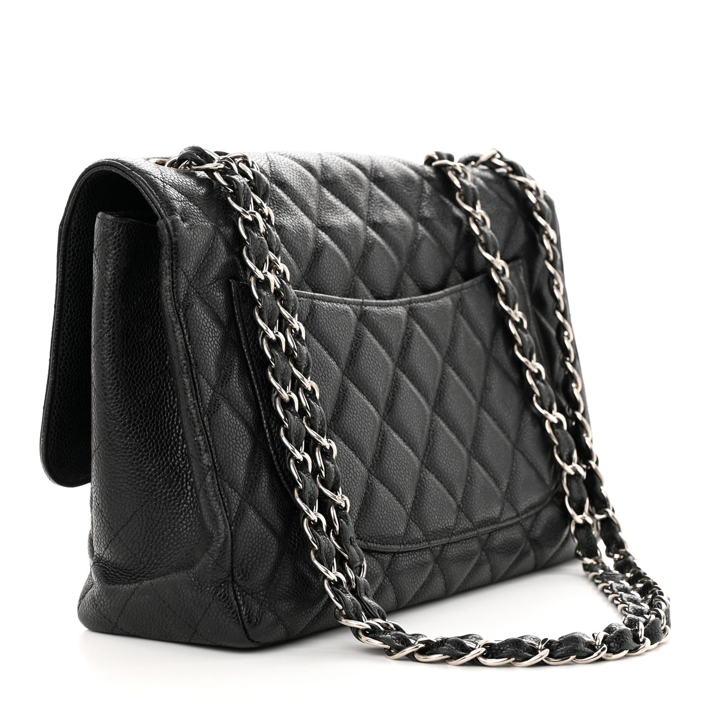 Caviar Quilted Jumbo Single Flap Black