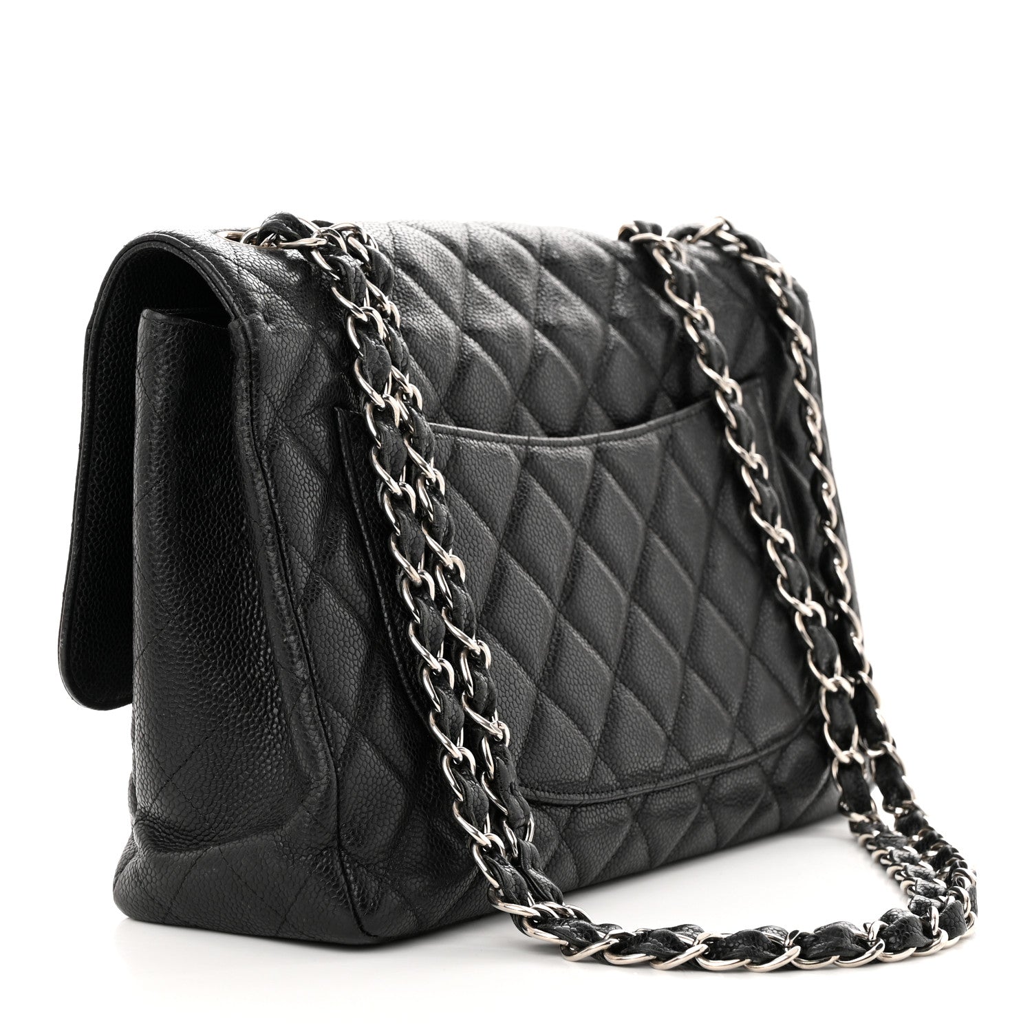 Chanel Caviar Quilted Jumbo Single Flap Black 3 of 13