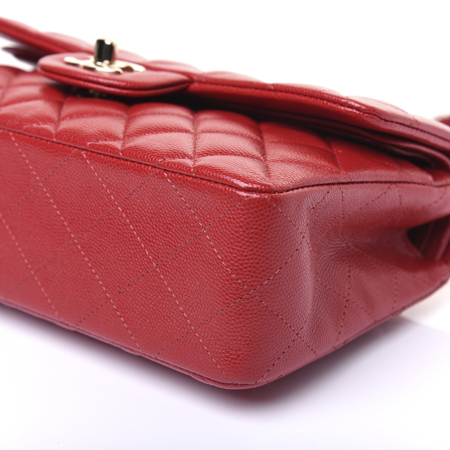 Caviar Quilted Small Double Flap Red
