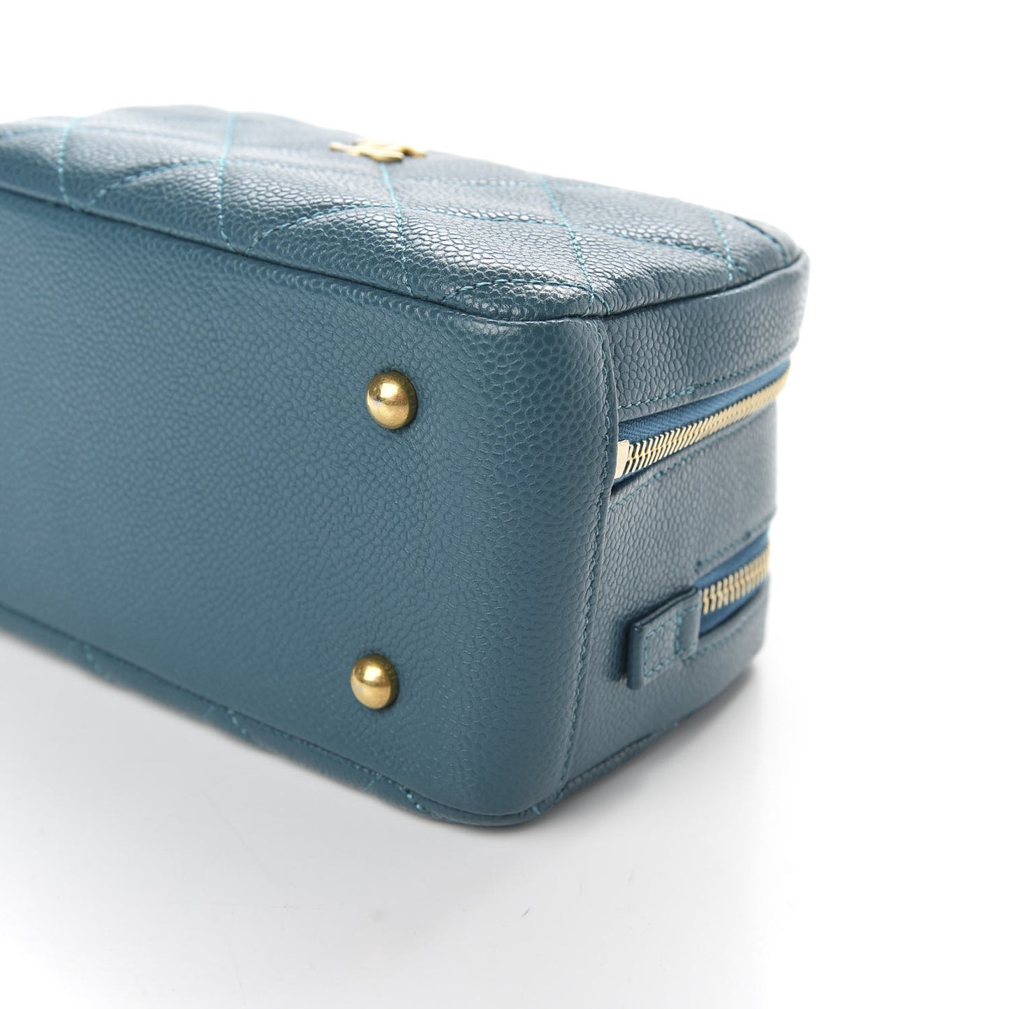 Caviar Quilted Mini Carry Around Bowling Bag Turquoise