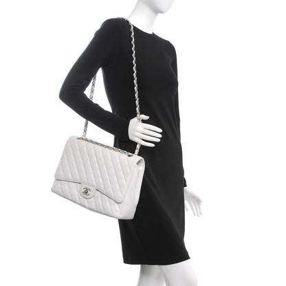 Chanel Caviar Quilted Maxi Single Flap White 3 of 16