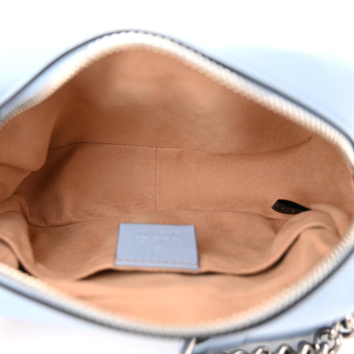 Calfskin Matelasse Mini GG Marmont Chain Shoulder Bag Porcelain Light Blue