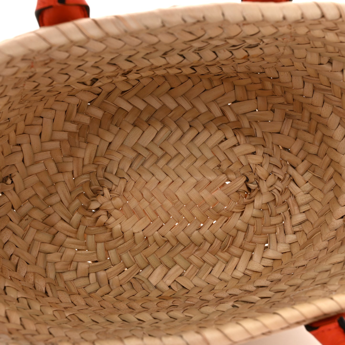 Raffia Small Grain Calfskin Medium Marcie Basket Orange