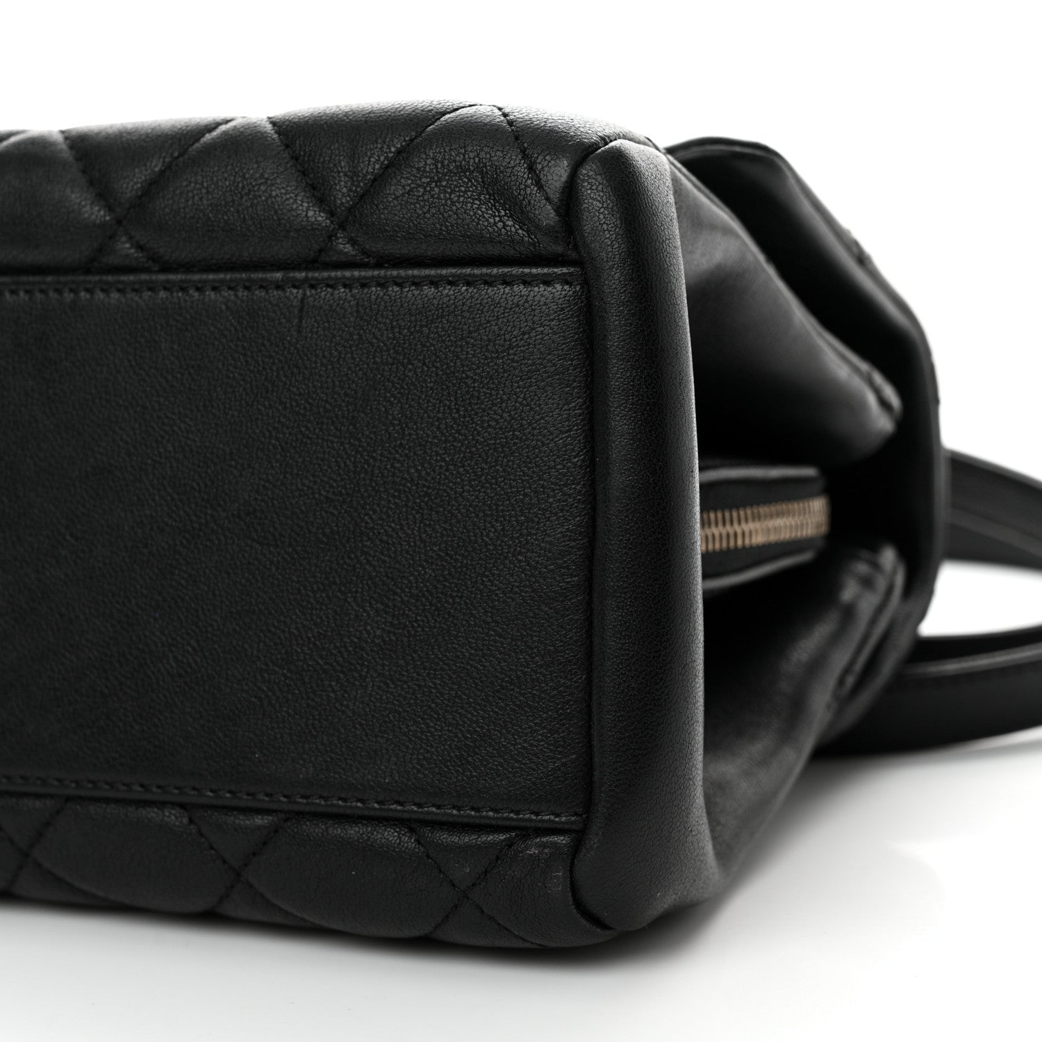 Chanel Shiny Sheepskin Quilted Small Trapezio Flap Black 10 of 15