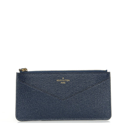 Louis Vuitton Calfskin Jeanne Wallet Zippered Insert Dark Blue 1 of 7